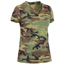 Womens Long Length Camo V-Neck T-Shirt