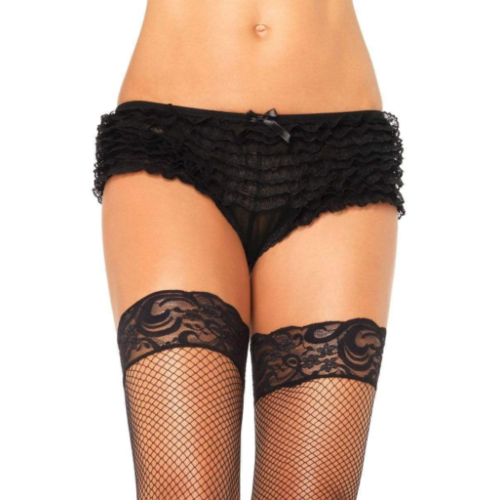 Micromesh Design Lace Ruffle Tanga Short 