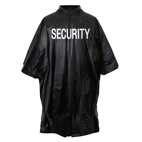Security Vinyl Poncho - Black