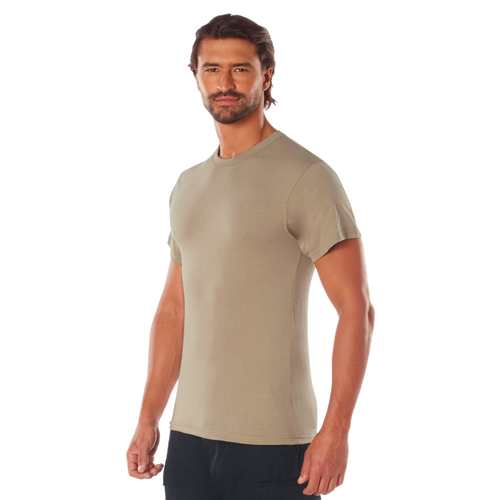 Mens Solid Color Polycotton Military T-Shirt